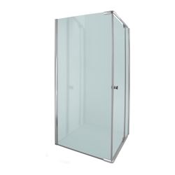 Picture of JHB ALPINE Square Semi Frameless  shower with PIVOT Door, 5 mm tempered glass, CHROME plated rails