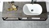 Picture of Picasso bathroom vanity 1310 mm L, black iron frame, Stone Ash counter and basin, FREE delivery to JHB and Pretoria