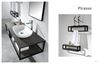 Picture of Picasso bathroom vanity 1310 mm L, black iron frame, Stone Ash counter and basin, FREE delivery to JHB and Pretoria