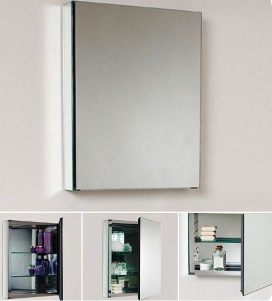 Picture of Mirror Bathroom cabinet, 1 door and 2 shelves, 500 mm L, DELIVERED to Main Cities