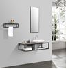 Picture of Picasso bathroom vanity 1310 mm L, black iron frame, Stone Ash counter, mirror and shelf, FREE delivery to JHB and Pretoria 