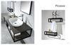 Picture of Picasso bathroom vanity 1310 mm L, black iron frame, Stone Ash counter, mirror and shelf, FREE delivery to JHB and Pretoria 