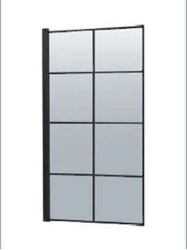 Picture of JHB Blanca BLACK Bath Shower Screen with 8 panels, 800 mm  W x 1400 mm H