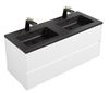 Picture of Enzo 1200 mm White Double bathroom cabinet SET with BLACK basins, 2 soft closing drawers, FREE delivery to JHB and Pretoria