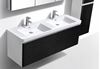 Picture of Milan 1200 mm BLACK and White double bathroom cabinet SET, 1 drawer, DELIVERED to MAIN Cities