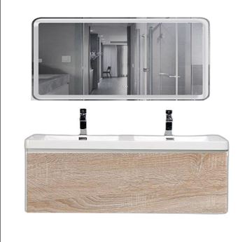 Picture of Milan 1200 mm WHITE OAK and WHITE bathroom cabinet SET, 1 drawer, FREE delivery to JHB and Pretoria