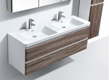 Picture of Milan 1200 mm SILVER OAK and WHITE bathroom cabinet SET, 2 drawers, FREE delivery to JHB and Pretoria 