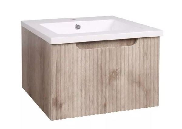 Picture of JHB Sale Bijiou Nautique OAK finish Bathroom Cabinet with fluted design, 500 mm L 