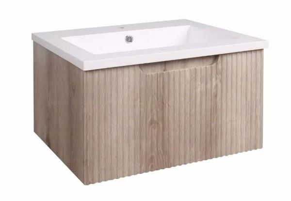 Picture of JHB Sale Bijiou Nautique OAK finish Bathroom Cabinet with fluted design, 600 mm L 