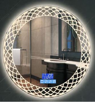 Picture of Round LED Bathroom Mirror  800 mm diameter with Bluetooth, Frost design