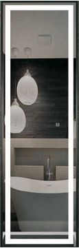 Picture of Tall LED Bathroom Mirror with Black frame 1100 mm H x 600 mm L with 3 functions
